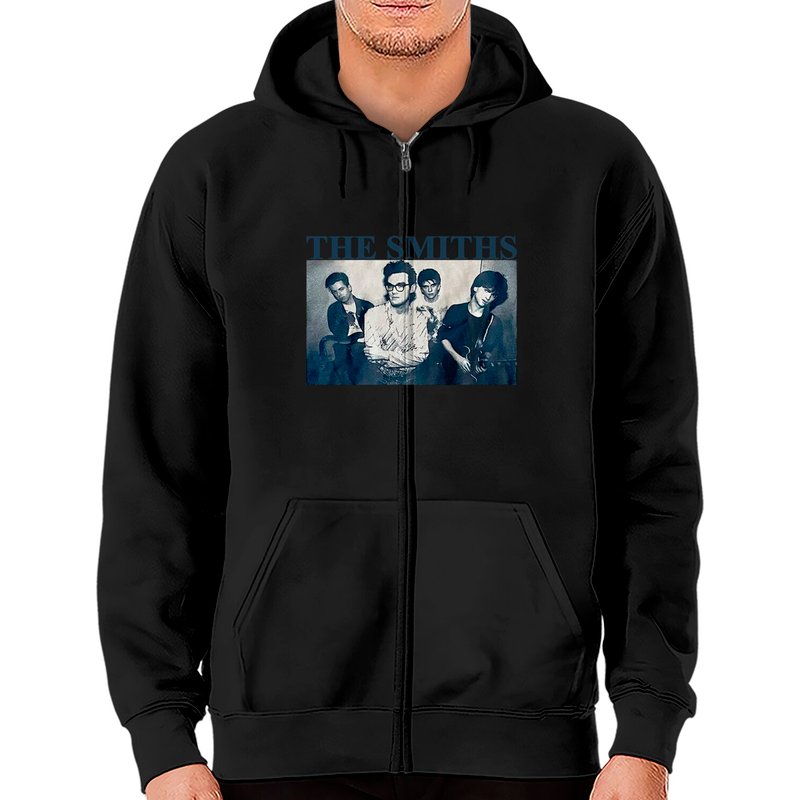 The Smiths Promo Zip Hoodies for Unisex in Black — Mens Hoodies