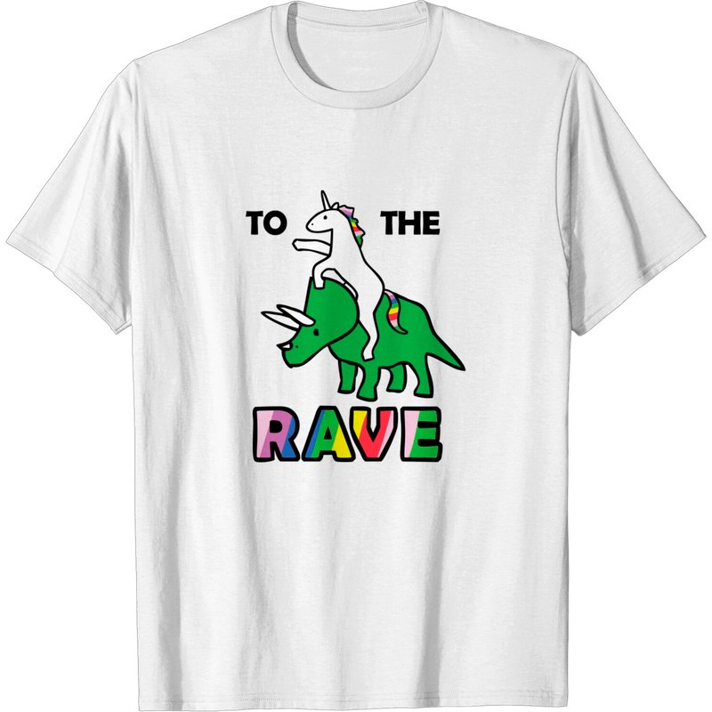 T-shirt classique To The Rave! Tricératops monté par une licorne — T-shirts pour hommes
