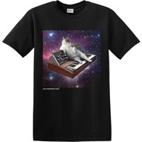 T-shirt Minimoog Cat - Cats On Synthesizers In Space pour hommes — T-shirts pour hommes