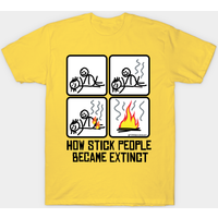 T-shirt pour hommes Stick People Extinct en noir
