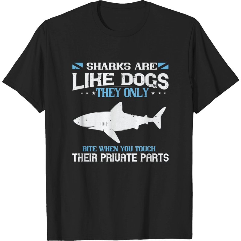 Sharks Are Like Dogs T-Shirt for Men - Great White Shark Ocean — Mens T Shirts