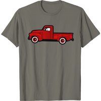 T-shirt Rouge Vintage Pickup Truck pour Hommes