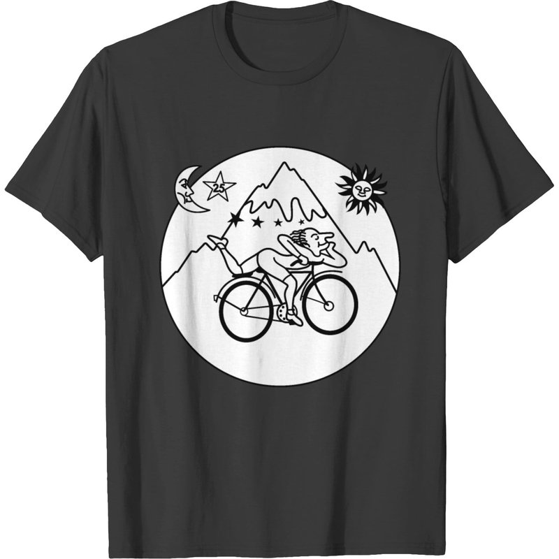 LSD Albert Hofmann Bicycle Day 1943 Circle B&W T-Shirt for Men — Mens T Shirts