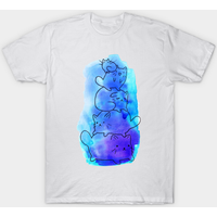 T-shirt pour hommes Watercolor Blue Kitty Pile — T-shirts pour hommes