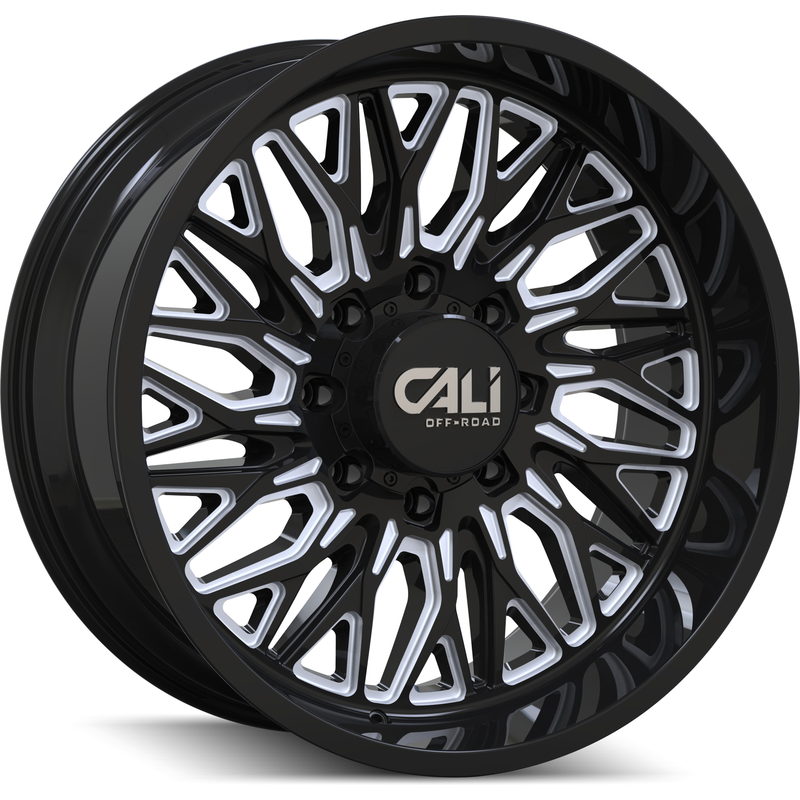 Roues Cali Off Road 9118 Crusher Gloss Black Milled - 22x10 -19 Offset — Roues et jantes