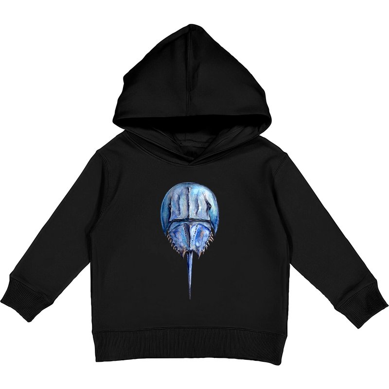 Blue Horseshoe Crab Kids Pullover Hoodie