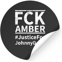 Justice For Johnny Depp FCK Amber Classic Stickers — Stickers & Decals