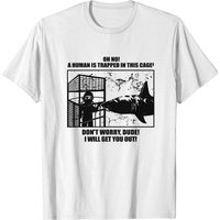 T-shirt de plongée en cage avec requin blanc amical pour hommes