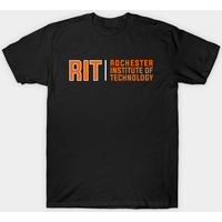 T-shirt pour hommes RIT de l'Institut de technologie de Rochester en orange et blanc