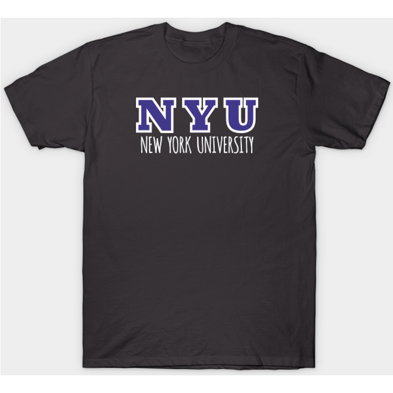 NYU New York University Men's T-Shirt in Purple and White
