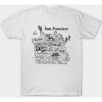 T-shirt pour hommes avec carte illustrée de San Francisco — T-shirts pour hommes