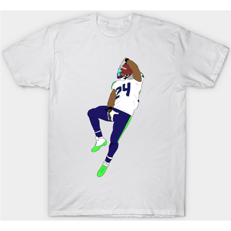 T-shirt noir pour hommes Marshawn Lynch — T-shirts pour hommes
