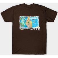 Montserrat Illustrated Travel Map T-Shirt for Men