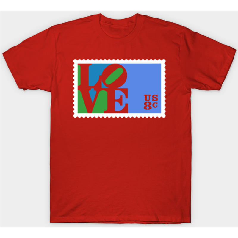 T-shirt Love Stamp Stencil pour hommes par Robert Indiana — T-shirts pour hommes
