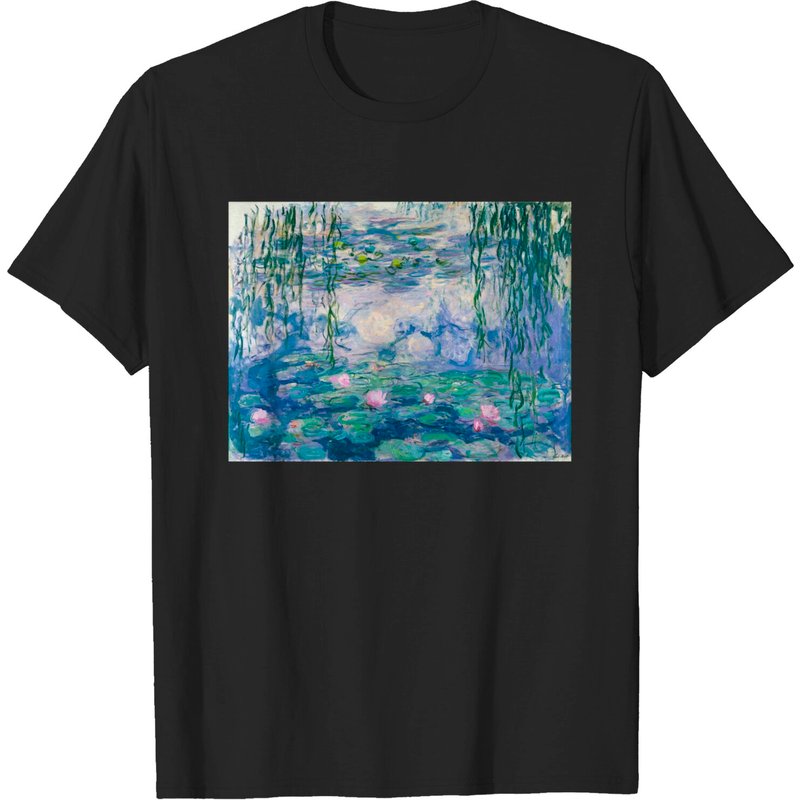 Monet Water Lilies T-Shirt for Men - Black