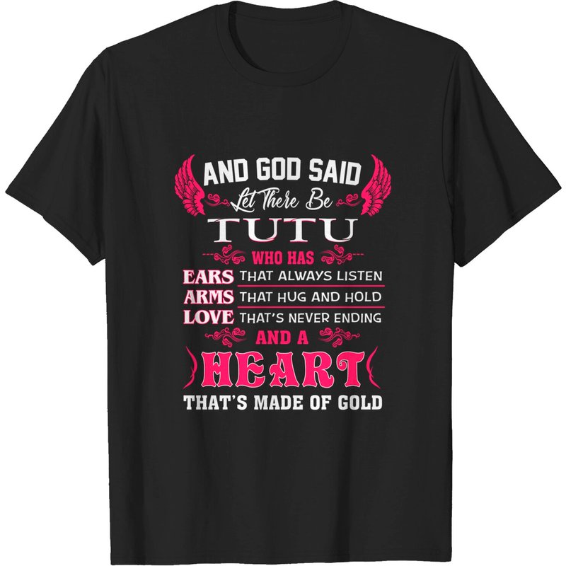 Tutu Grandma Gift T-Shirt for Men in Black