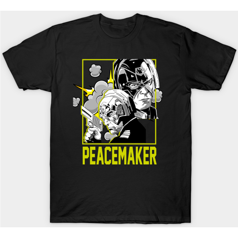 Peacemaker Comics Men's Black T-Shirt — Mens T Shirts