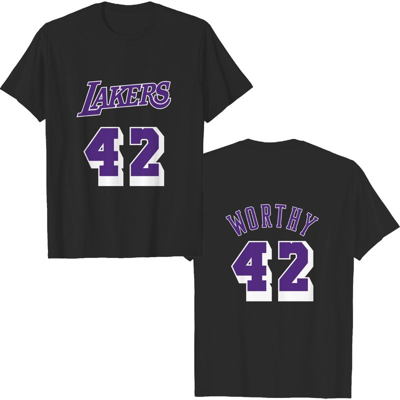 James Worthy Jersey Men's T-Shirt - Black Double Sided — Mens T Shirts