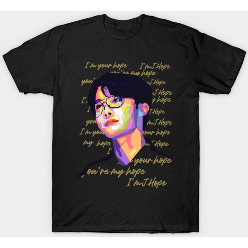 T-shirt noir J Hope BTS pour hommes