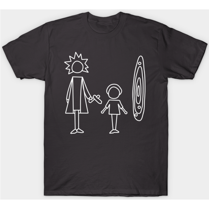 T-shirt Rick And Morty In Lines