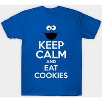 T-shirt Eat Cookies! Keep Calm pour hommes en bleu royal — T-shirts pour hommes