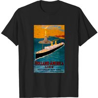 Vintage Travel Poster USA Holland America Line Men's T-Shirt