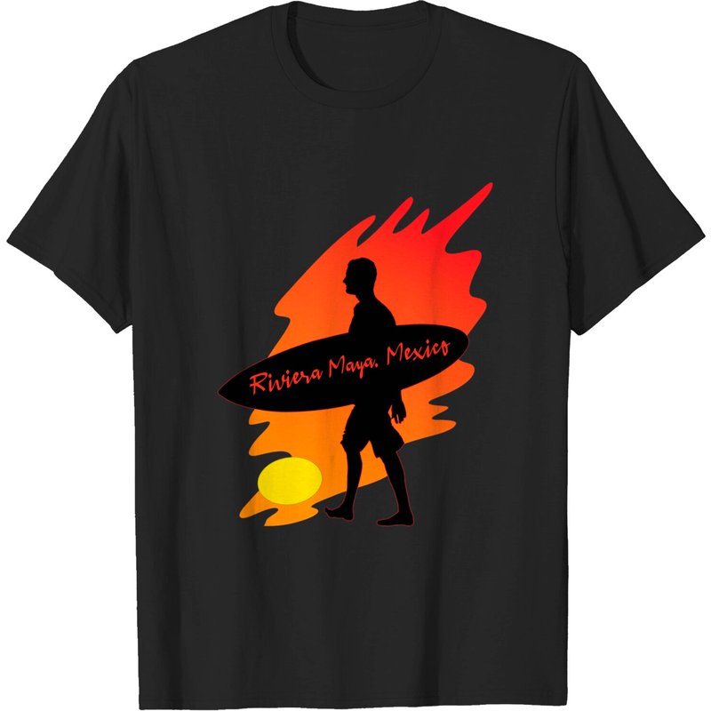 T-shirt noir pour hommes Riviera Maya Mexico — T-shirts pour hommes