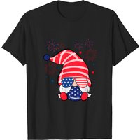 Gnome 4th Of July Sunflower Truck Fireworks Men's T-Shirt