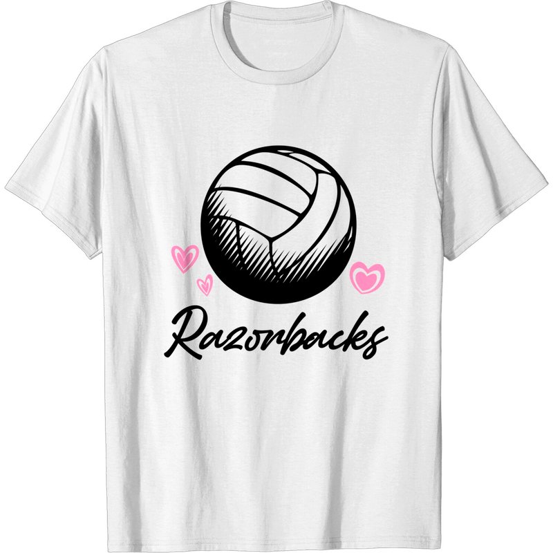 T-shirt Razorbacks Volleyball Sport Blanc pour Hommes