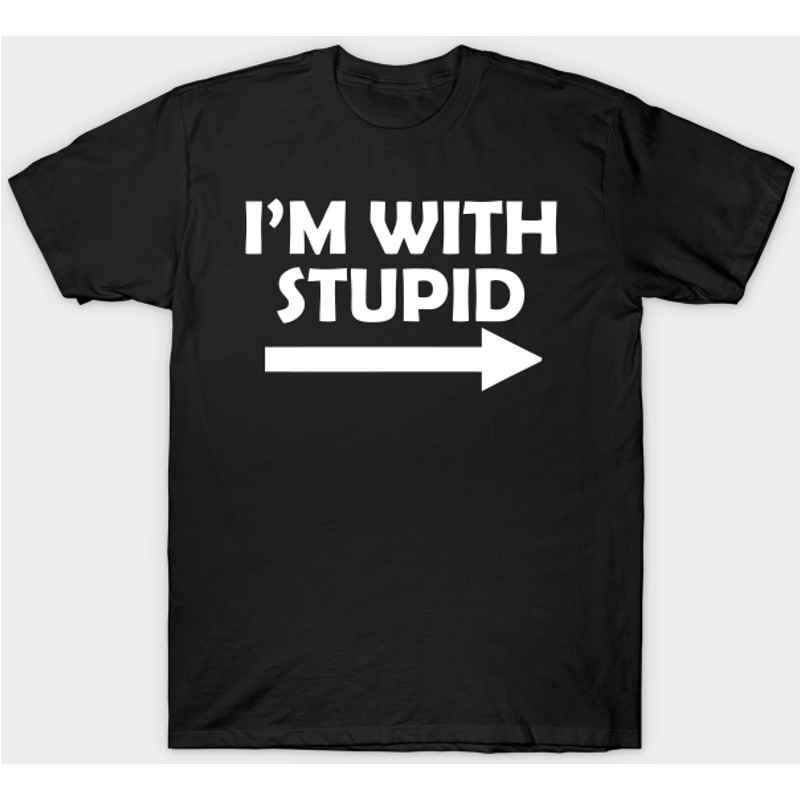 T-shirt pour hommes I'm With Stupid en bleu royal