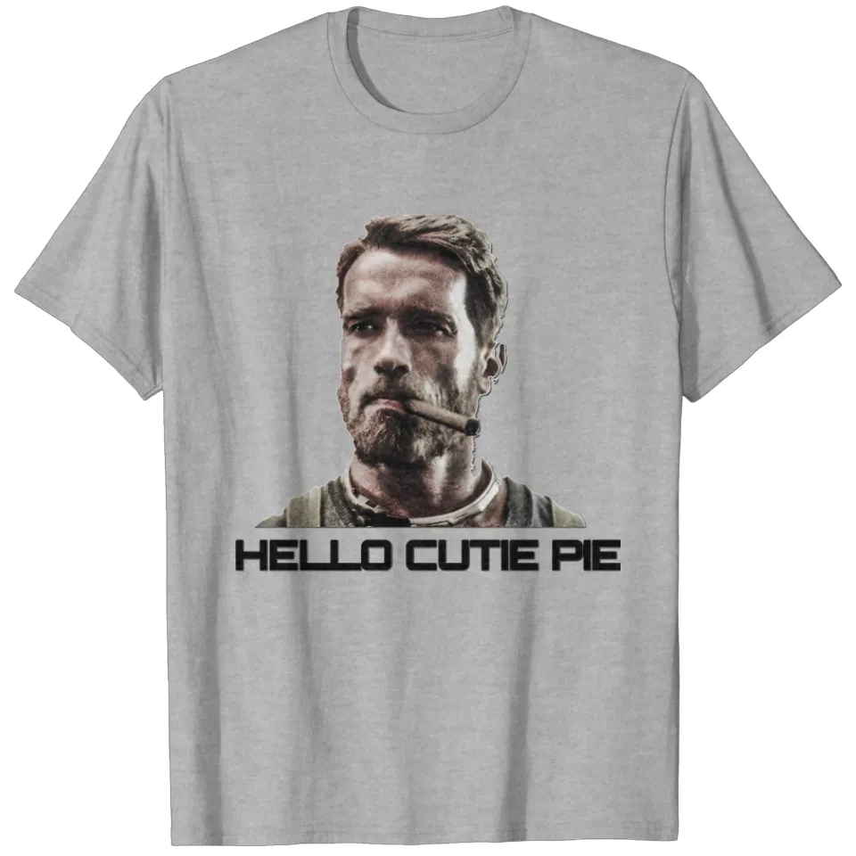 T-shirt Arnie Running Man Hello Cutie Pie Schwarzenegger pour hommes — T-shirts pour hommes