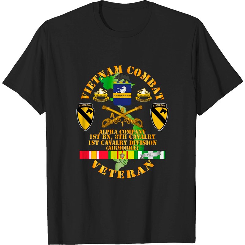 T-shirt pour hommes Vietnam Combat Cavalry Veteran W Alpha — T-shirts pour hommes