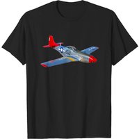 T-shirt P-51 Mustang Red Tail Avion pour Hommes