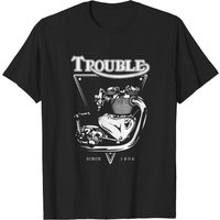 T-shirt Trouble Engine Moto pour hommes en noir — T-shirts pour hommes
