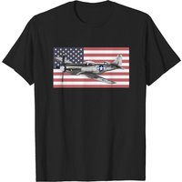 P-51 Mustang USAF WWII Fighter Plane T-Shirt for Men