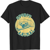 Spirit Animal Sloth T-Shirt for Men in Black