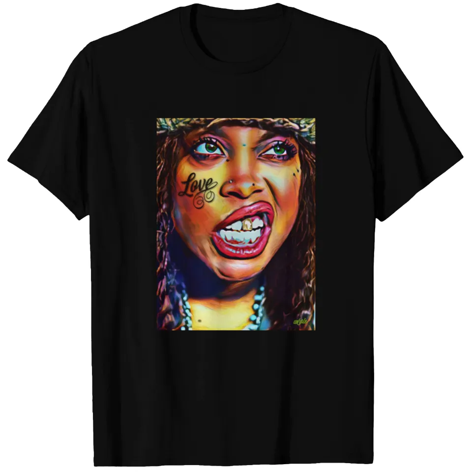 Badu - Erykah Badu Men's Black T-Shirt — Mens T Shirts