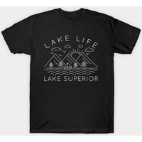 T-shirt pour hommes avec illustration géométrique du lac Supérieur — T-shirts pour hommes