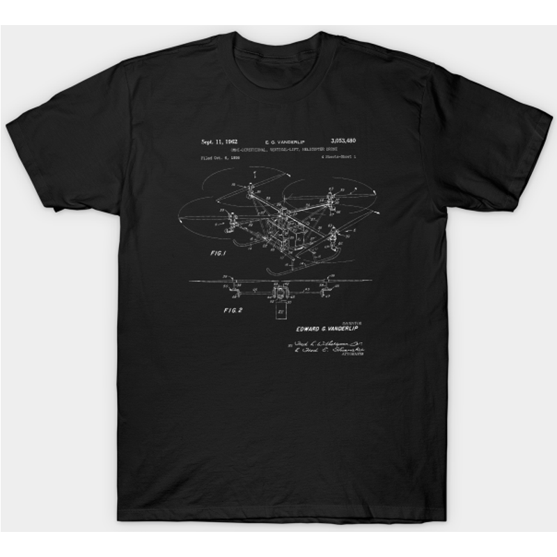 Drone Patent Blueprint Vanderlip Men's T-Shirt — Mens T Shirts