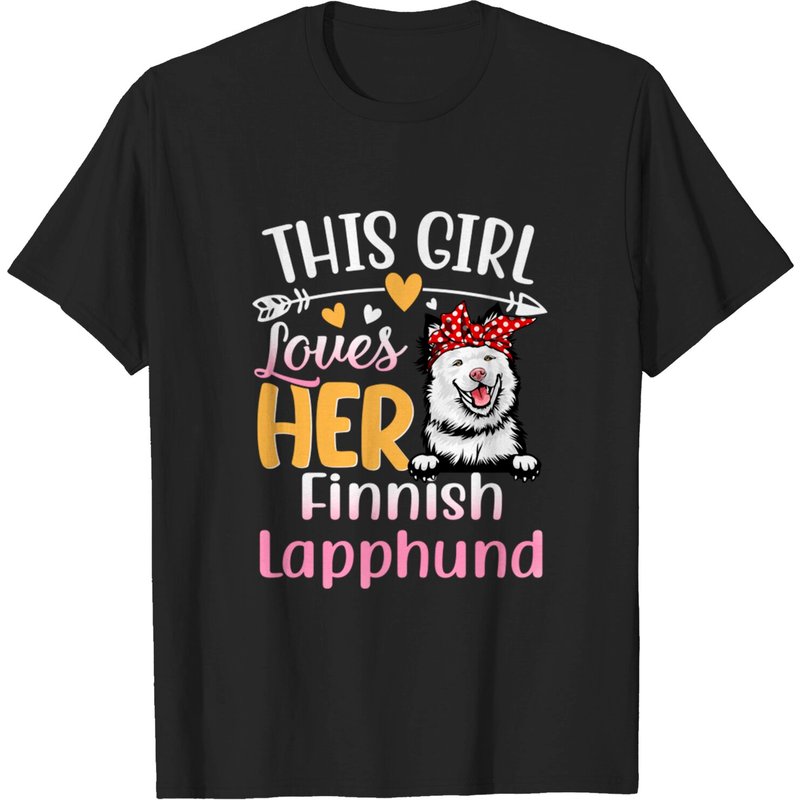 Cette Fille Aime Son Chien Lapphund Finnois T-Shirt pour Hommes