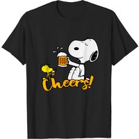 T-shirt Noir Snoopy Cheers Beer! pour Hommes — T-shirts pour hommes