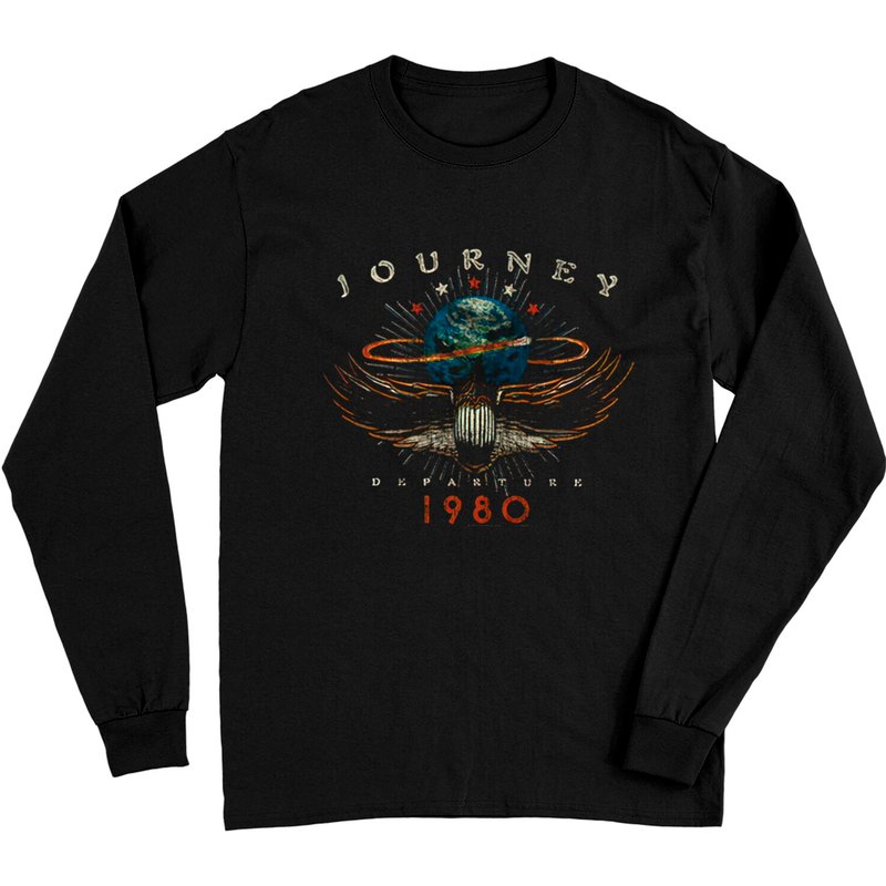 T-shirt à manches longues usé Journey 1980 noir pour unisexe — T-shirts pour hommes