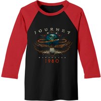 Journey 1980 Black Men's Distressed Baseball Tee