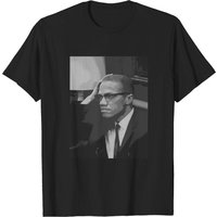 Malcolm X Face T-Shirt for Men in Black