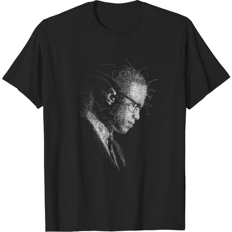 T-shirt pour hommes Malcolm X - Art Scribble de l'héritage de Malcolm X — T-shirts pour hommes