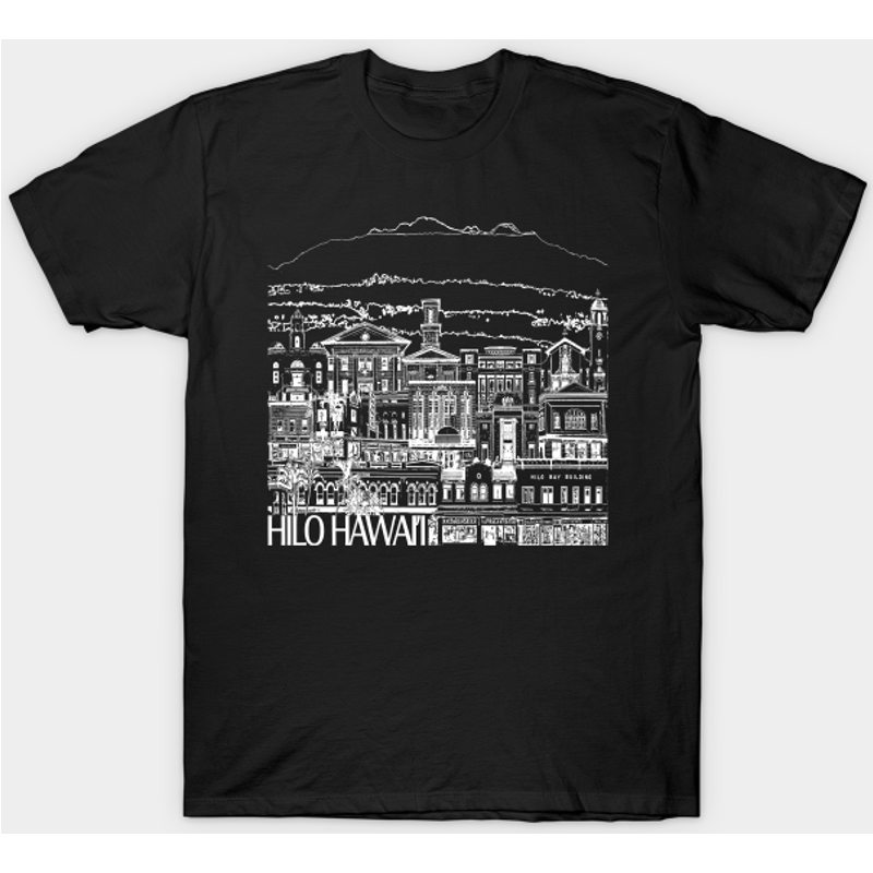 T-shirt pour hommes Hilo Hawaii en noir — T-shirts pour hommes