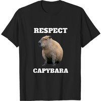 T-shirt pour hommes Respect Capybara en noir — T-shirts pour hommes