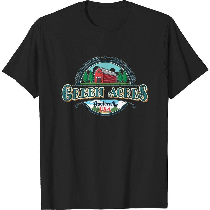 Green Acres Distress T-Shirt for Men - Black