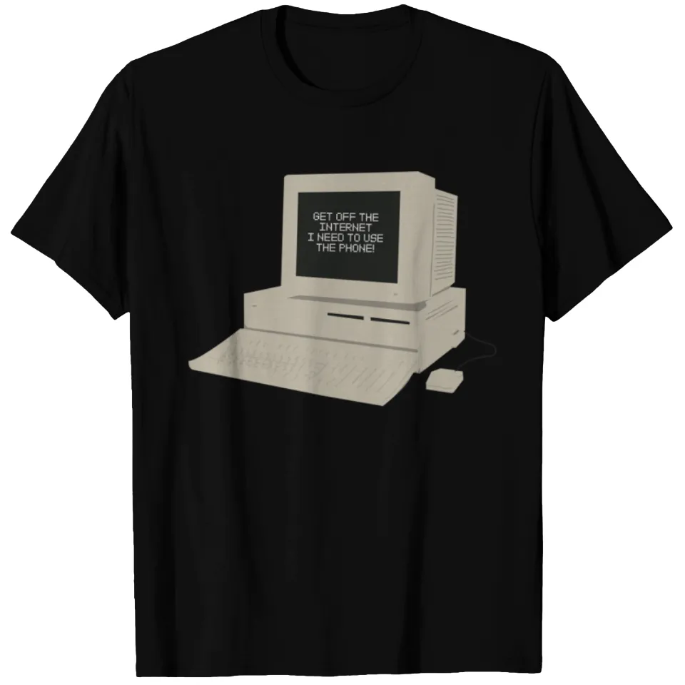 90s Desktop Computer Dial Up Internet T-Shirt for Men — Mens T Shirts