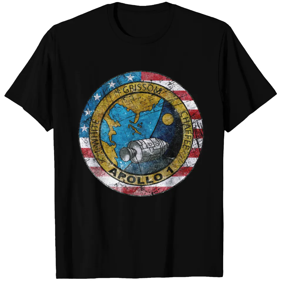 Apollo 1 Vintage Emblem T-Shirt for Men - Black